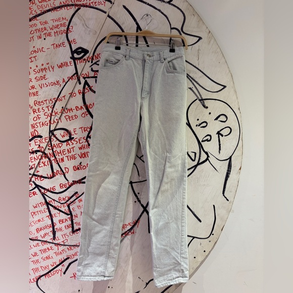 Vintage Lee Rider Union Made In USA Stone Grey Denim Jean 29x34 - Picture 2 of 9